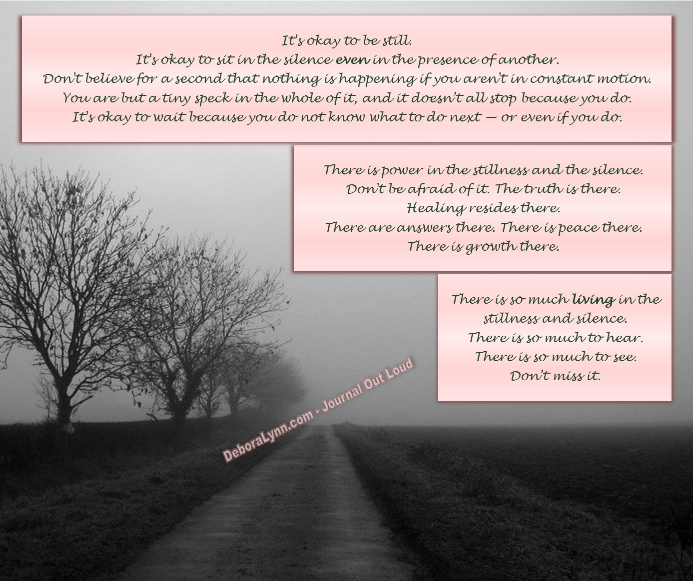 It's okay to be still.